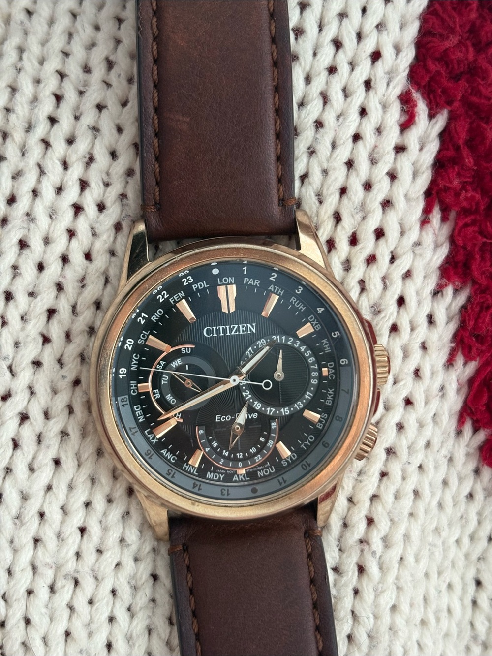 Citizen Men's Brown Leather Strap Watch